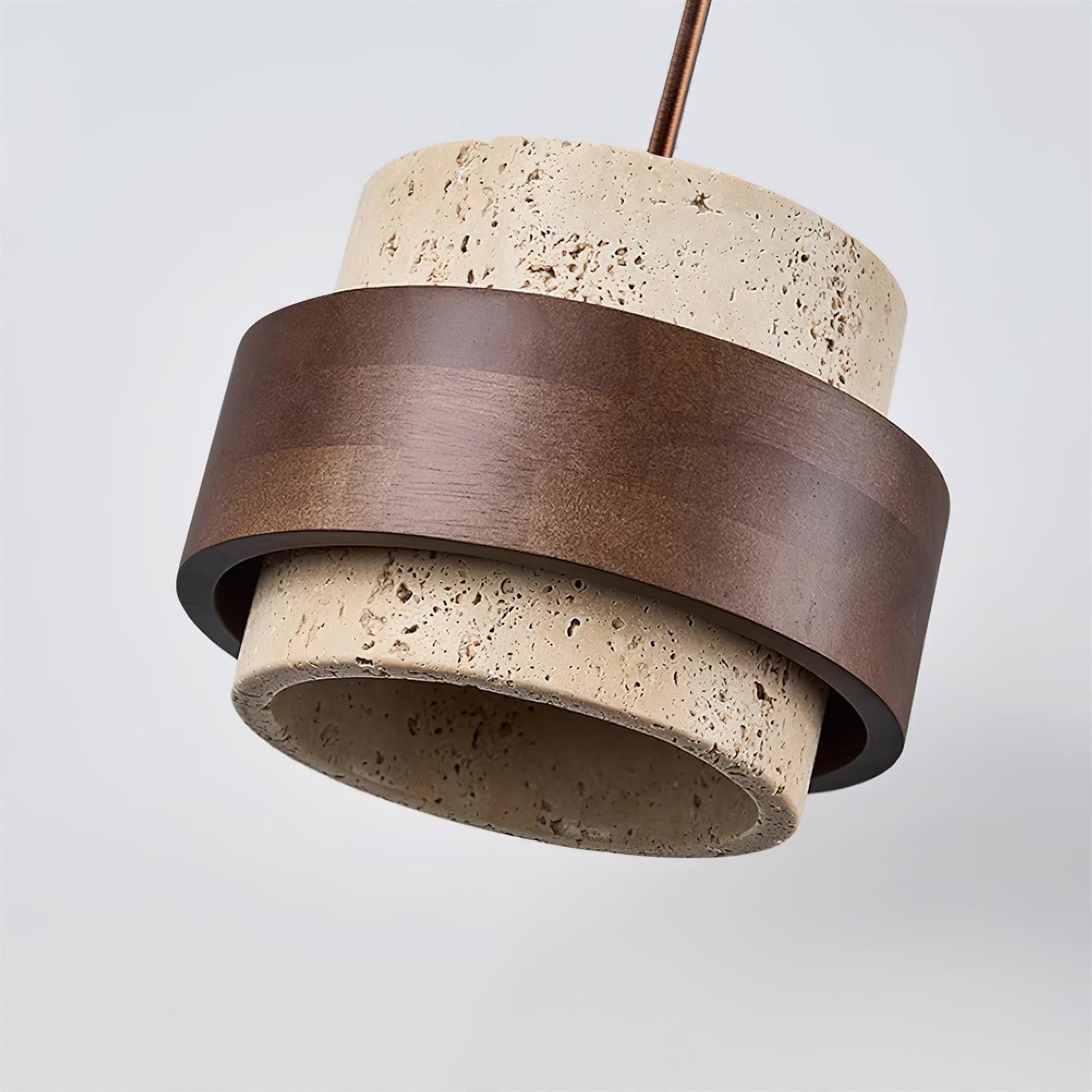 Contemporary Pendant Light Fixture – Travertine Stone Finish
