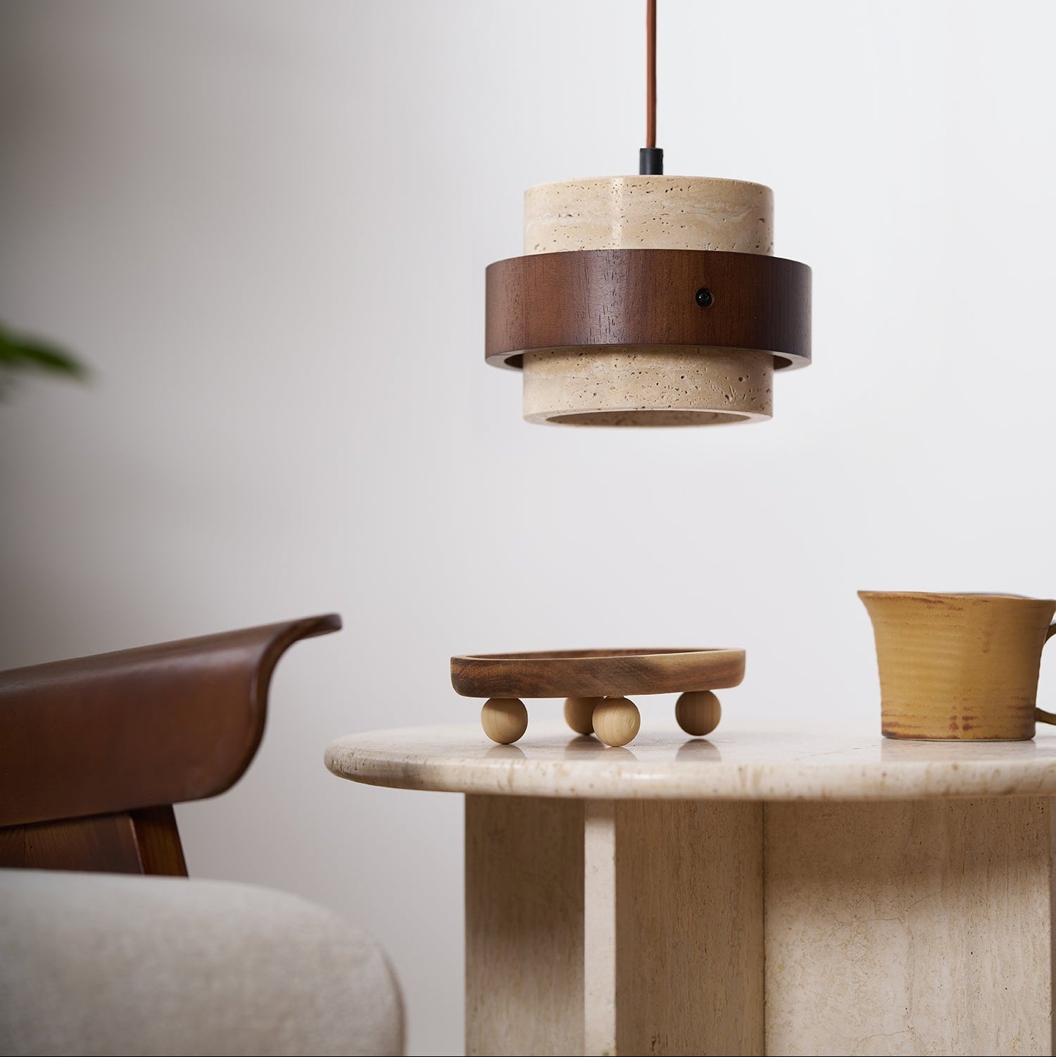 Travertine Hanging Light – Modern Minimalist Pendant Lamp