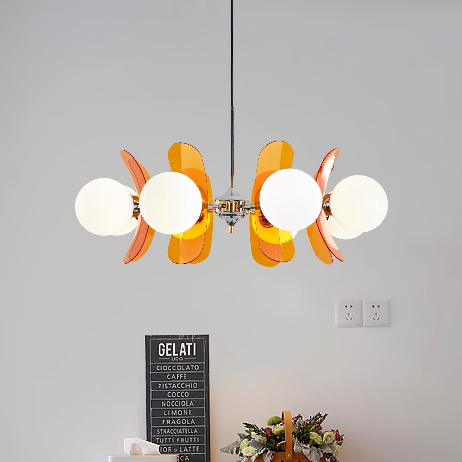 Retro Coloured Sputnik Chandelier – Timeless Ceiling Light