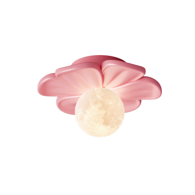 Cream Bloom Flower Ceiling Lamp – Floral Design Flush Mount Light