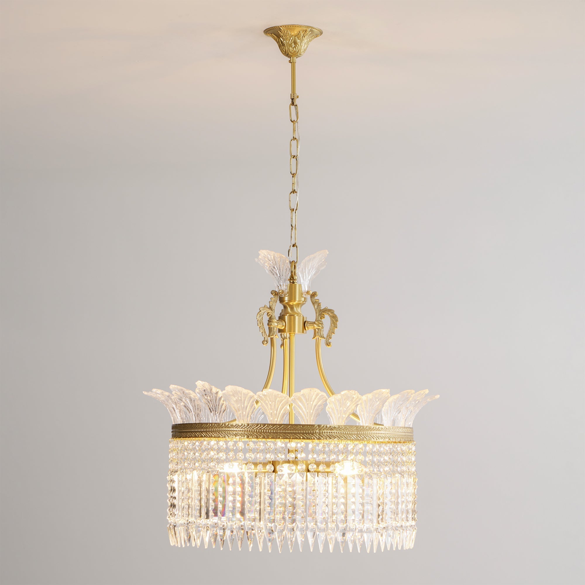Brass Frame Crystal Chandelier – Timeless Decorative Lighting