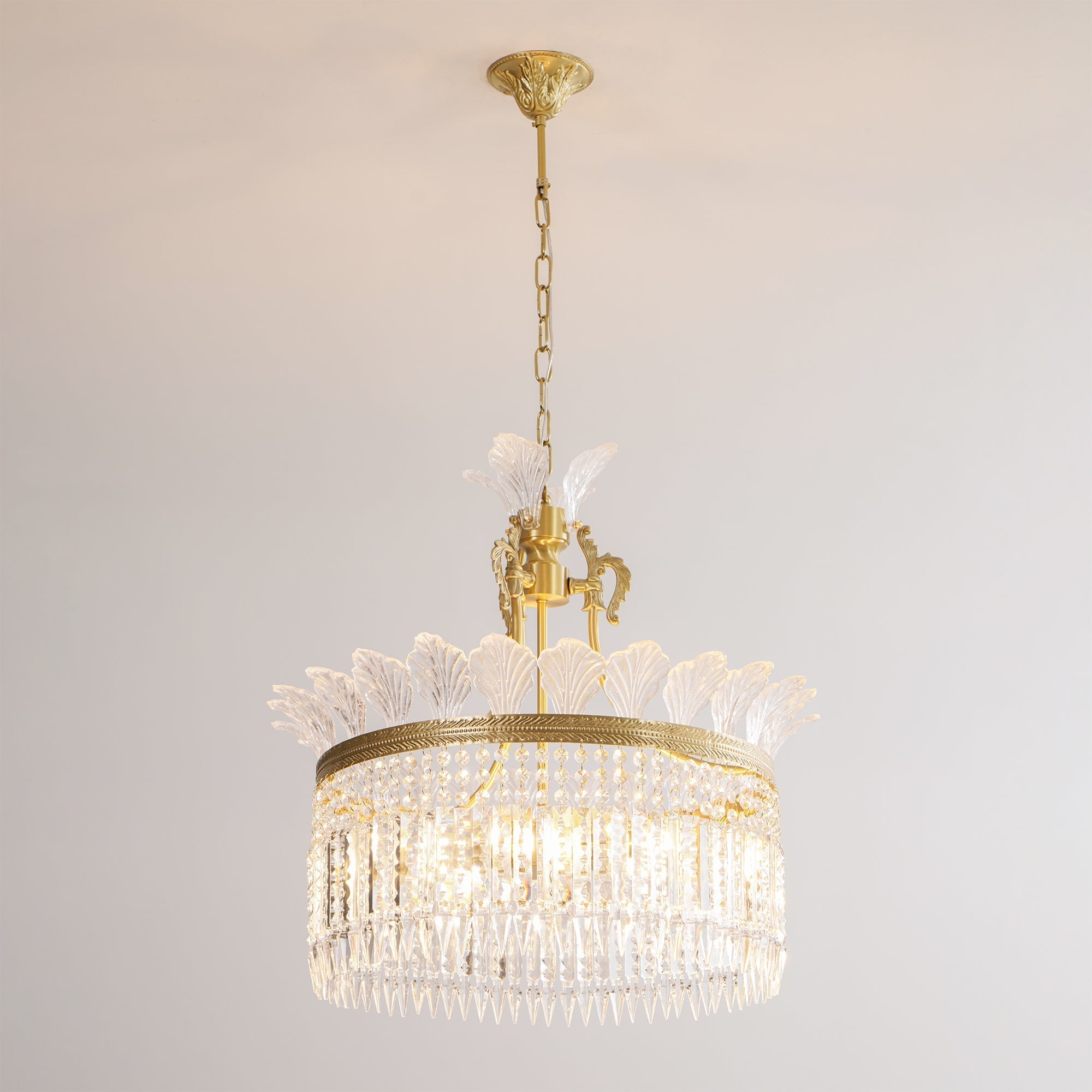 Brass Frame Crystal Chandelier – Timeless Decorative Lighting