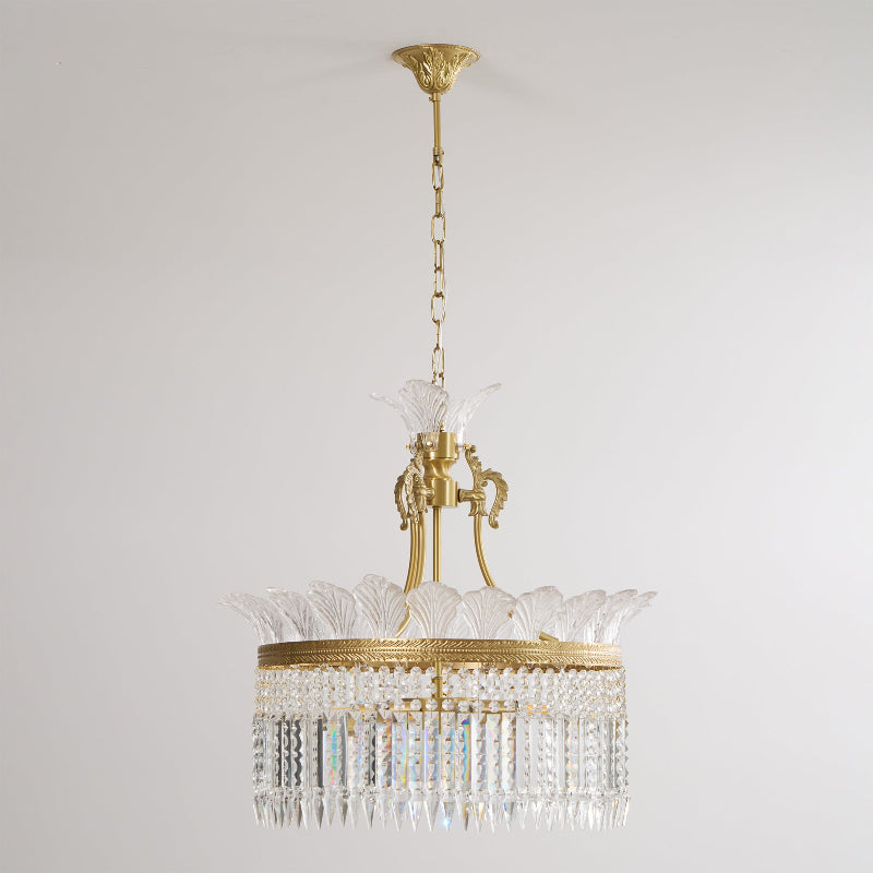 Brass Frame Crystal Chandelier – Timeless Decorative Lighting