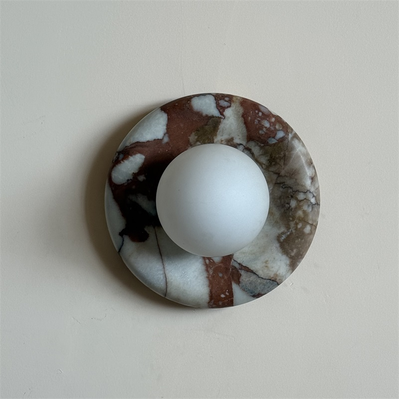 Red Marble Wall Sconce Light – Modern Decorative Lighting Fixture