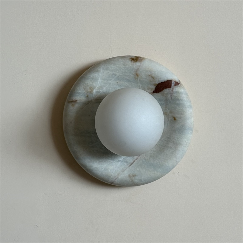 Red Marble Wall Sconce Light – Modern Decorative Lighting Fixture