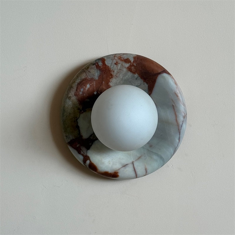 Red Marble Wall Sconce Light – Modern Decorative Lighting Fixture