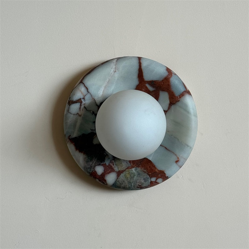 Red Marble Wall Sconce Light – Modern Decorative Lighting Fixture