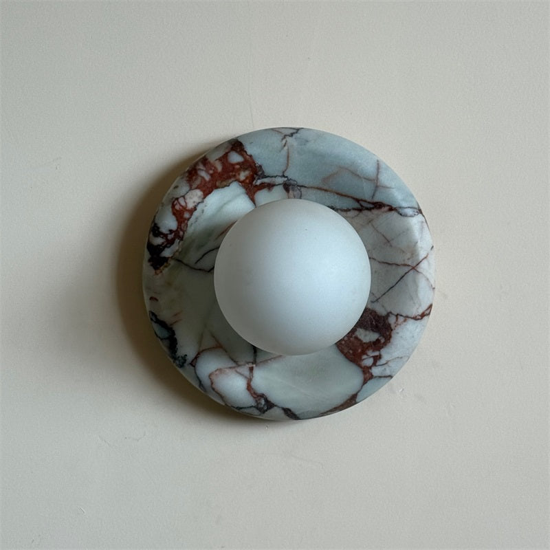Red Marble Wall Sconce Light – Modern Decorative Lighting Fixture