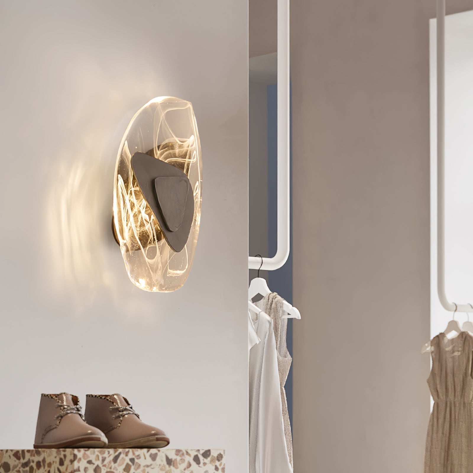 Artistic Glass Wall Sconce – Fluid Design LED Lamp