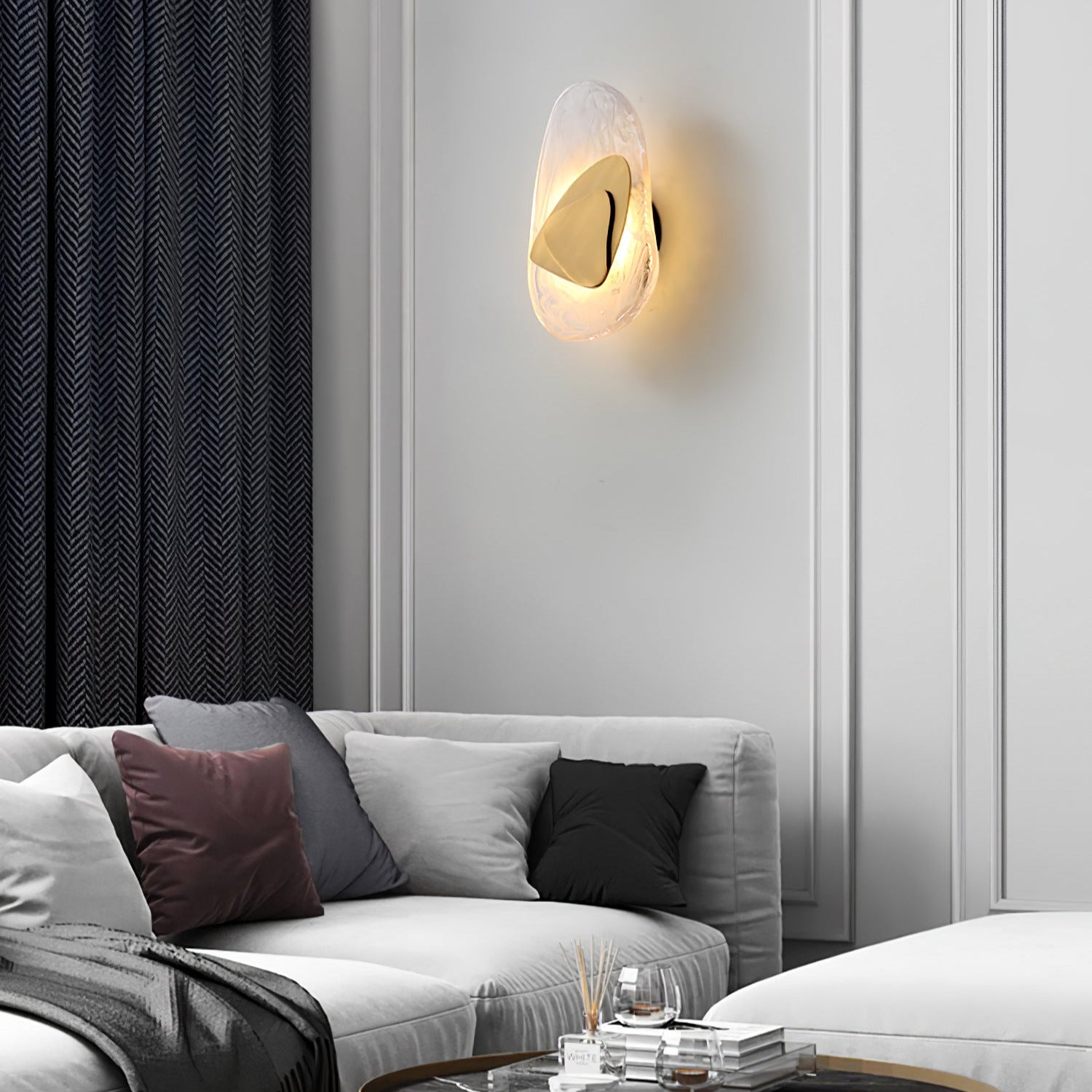 Artistic Glass Wall Sconce – Fluid Design LED Lamp