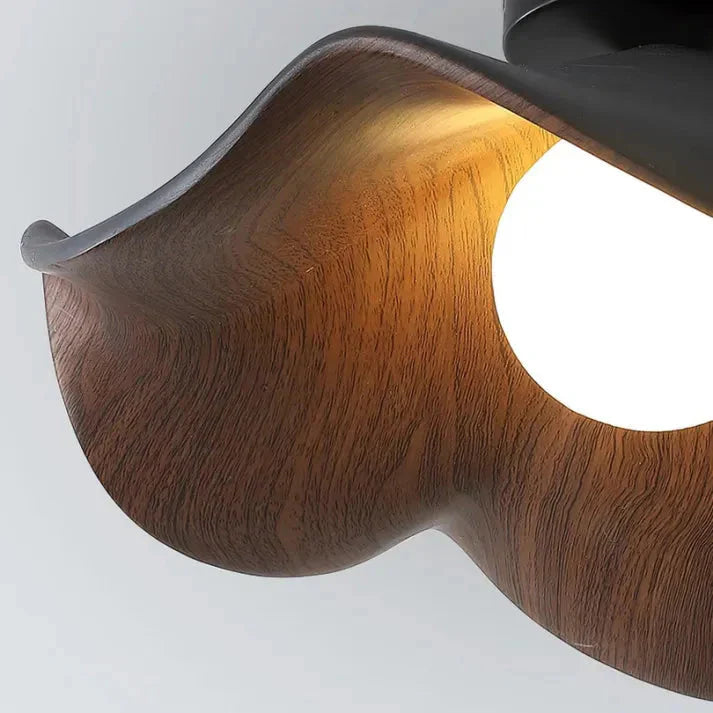 Nordic Lotus Design Ceiling Light | Wooden Resin LED Fixture