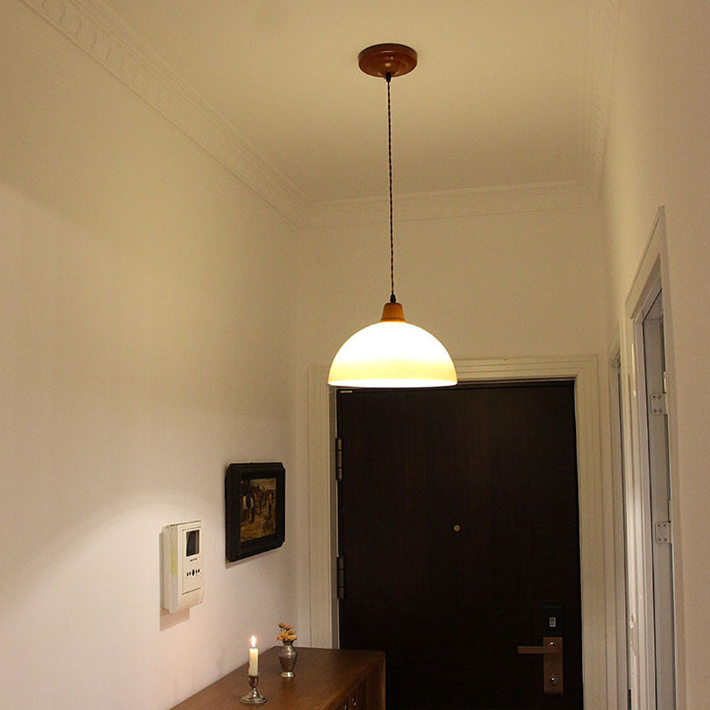 Amber Glass Farmhouse Pendant | Vintage-Inspired Ceiling Fixture