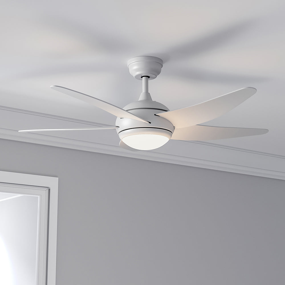 Multi-Speed 52" Reversible Ceiling Fan with Light, Remote Control & Timer - Atelier Dubois Paris