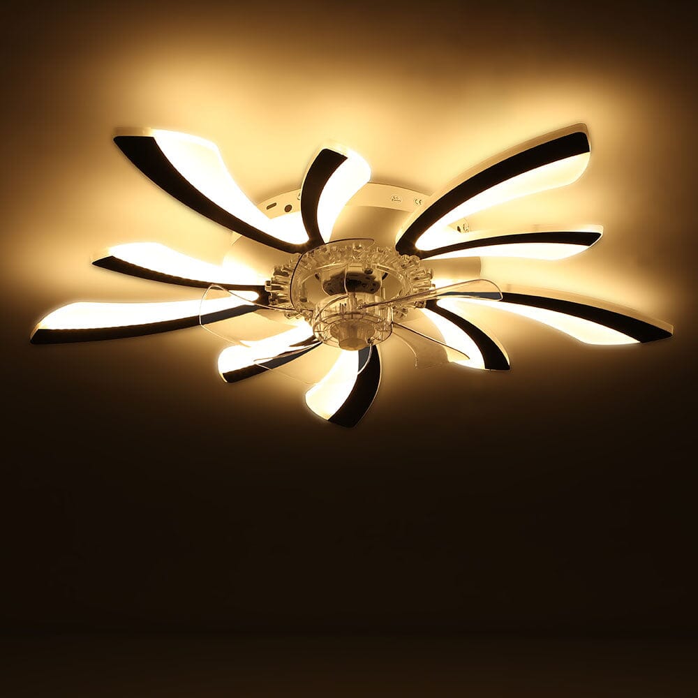 Creative 78cm Acrylic Ceiling Fan with Built-In LED Lighting
