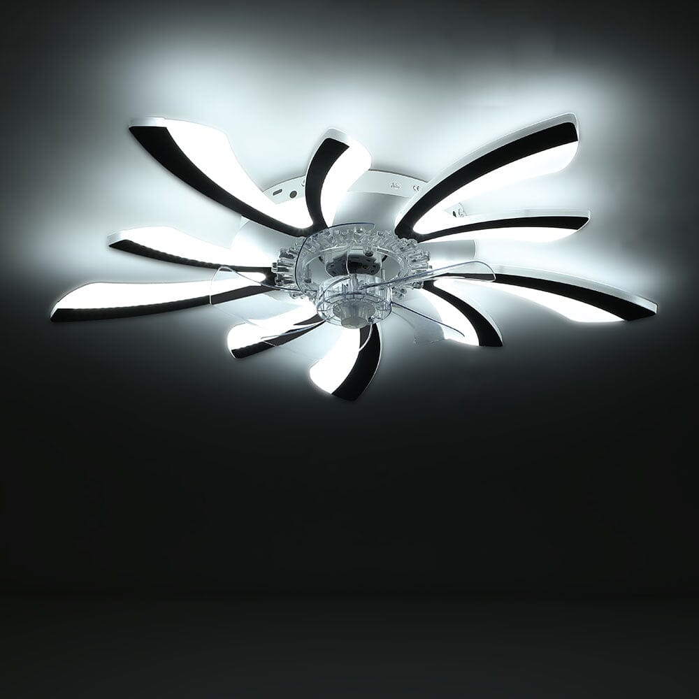 Creative 78cm Acrylic Ceiling Fan with Built-In LED Lighting