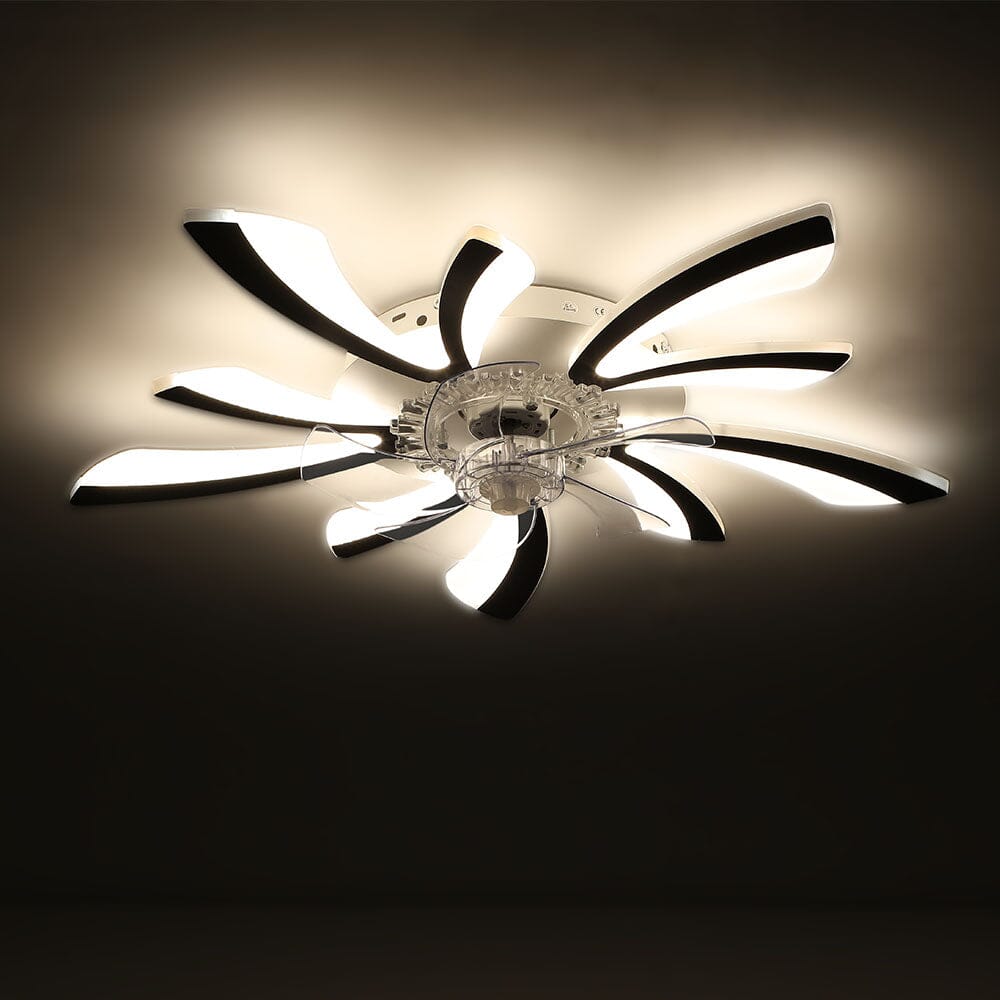 Creative 78cm Acrylic Ceiling Fan with Built-In LED Lighting