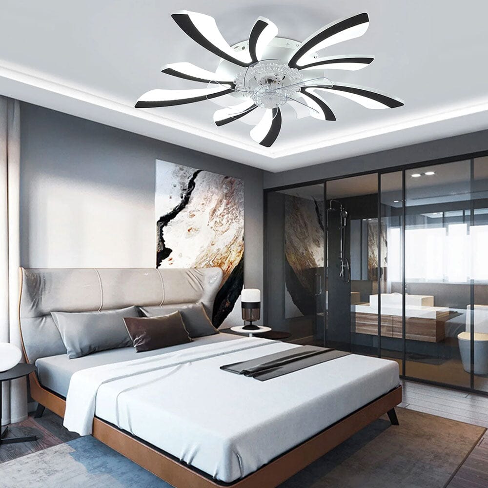 Creative 78cm Acrylic Ceiling Fan with Built-In LED Lighting