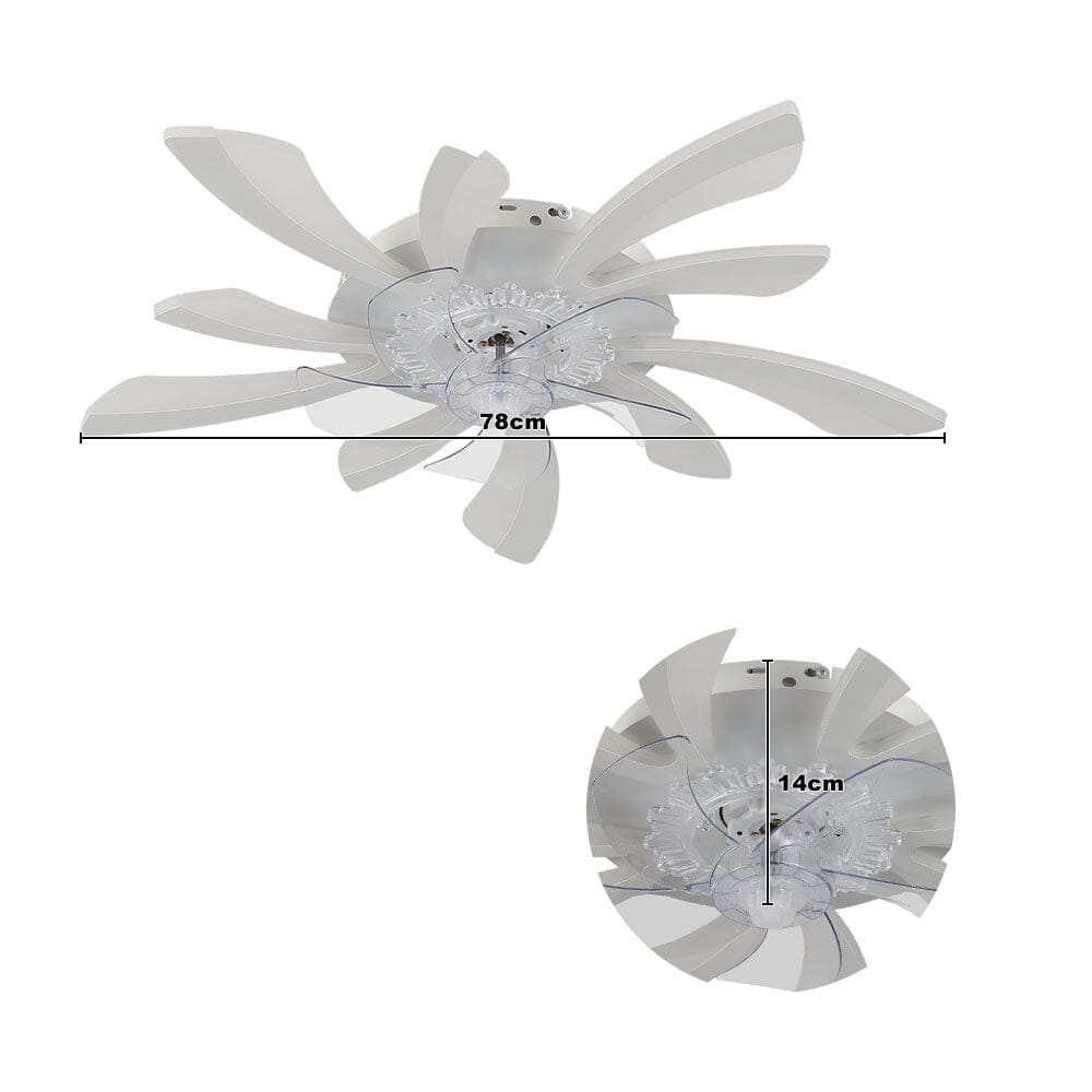 Creative 78cm Acrylic Ceiling Fan with Built-In LED Lighting