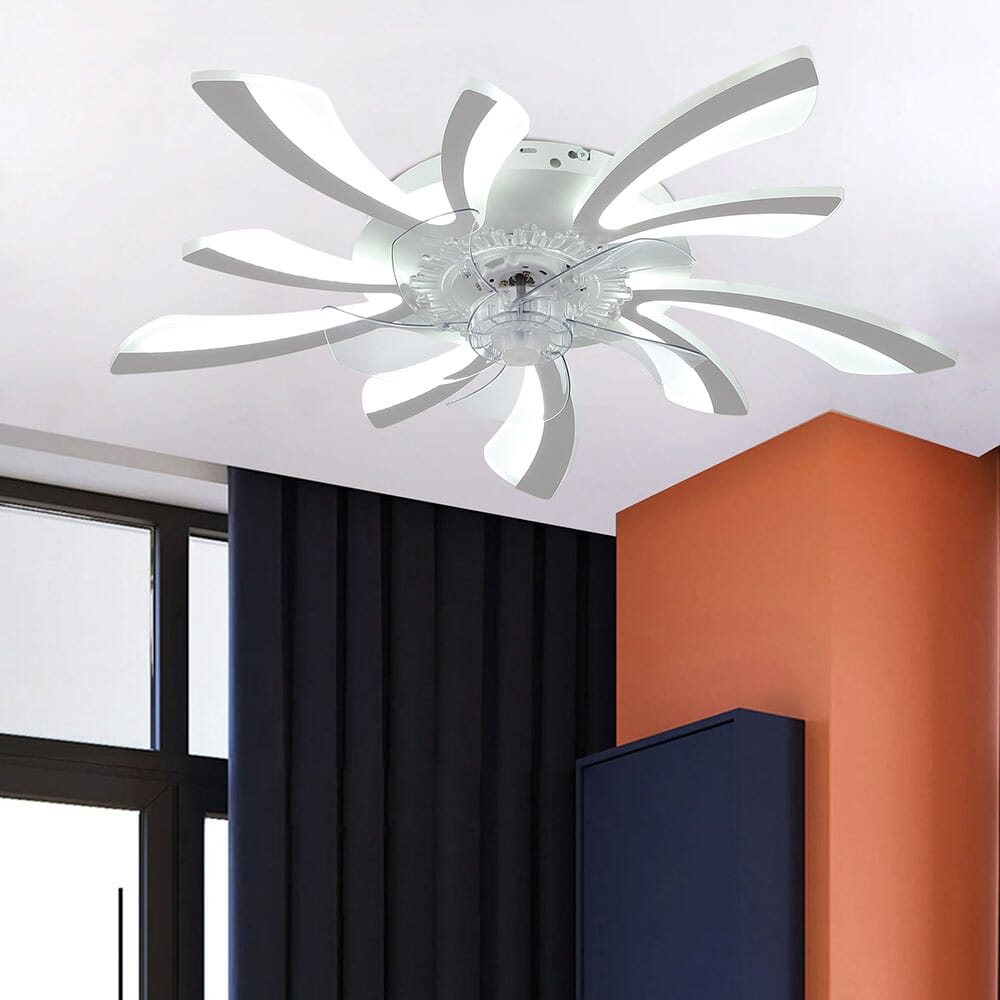 Creative 78cm Acrylic Ceiling Fan with Built-In LED Lighting