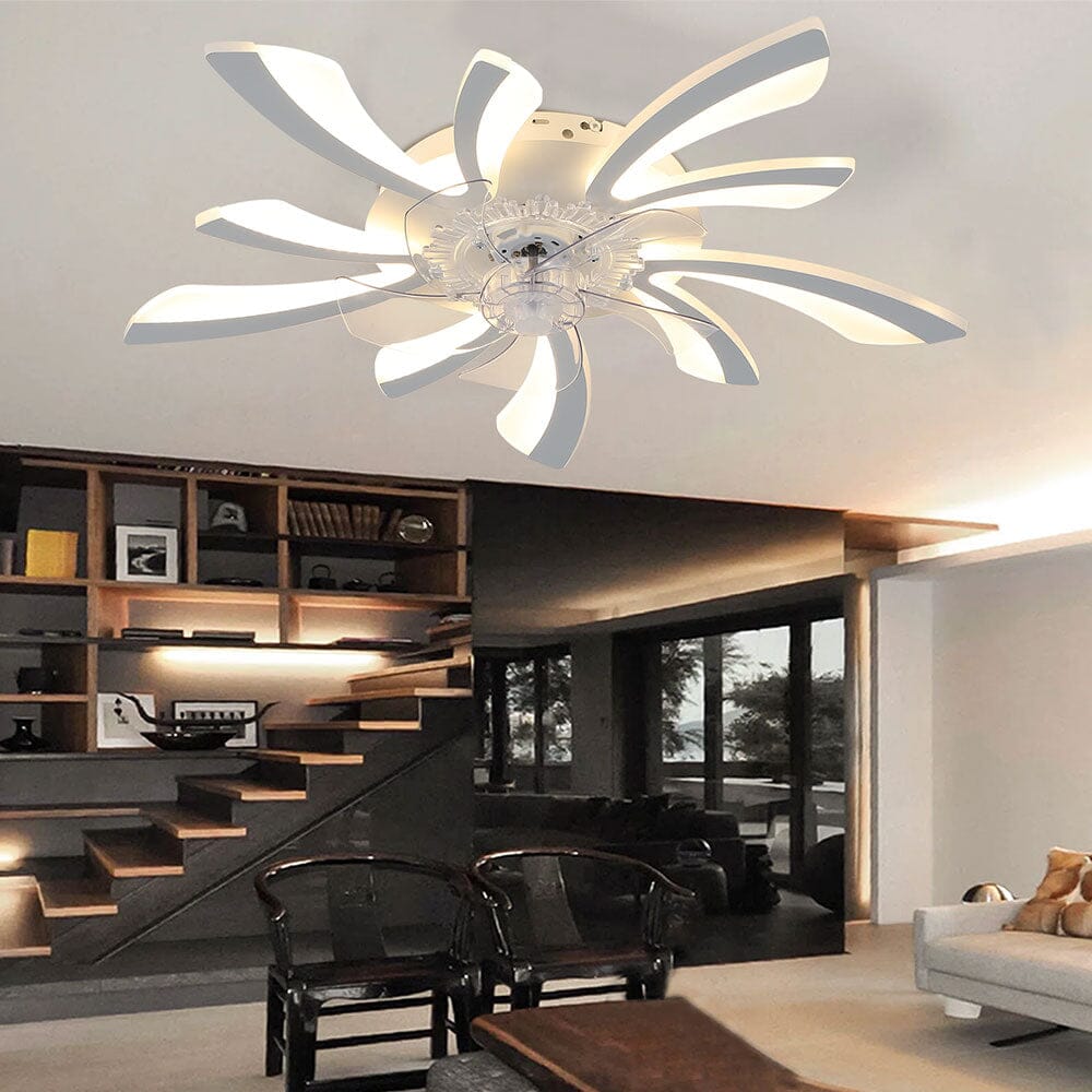 Creative 78cm Acrylic Ceiling Fan with Built-In LED Lighting
