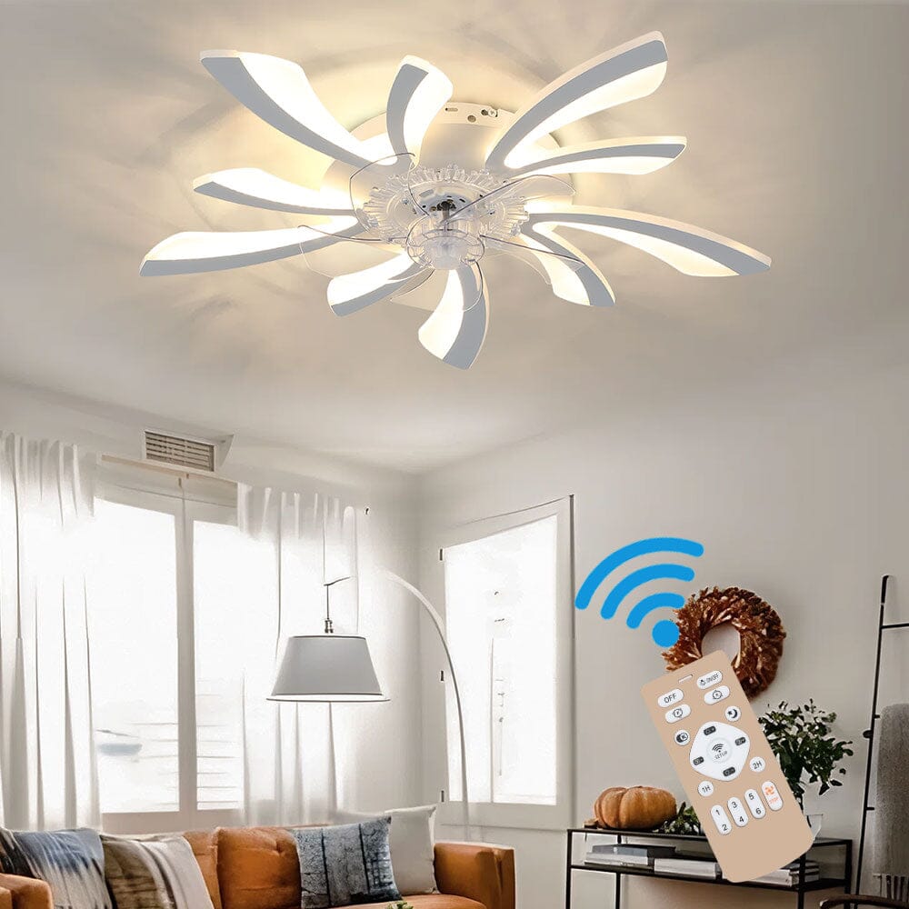 Creative 78cm Acrylic Ceiling Fan with Built-In LED Lighting