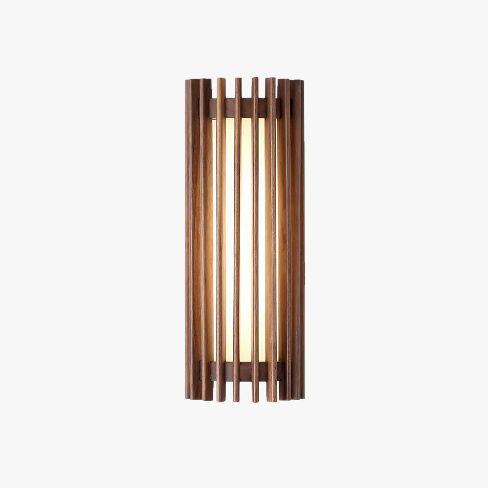 Modern Walnut Wood Wall Lamp - Acrylic LED Sconce