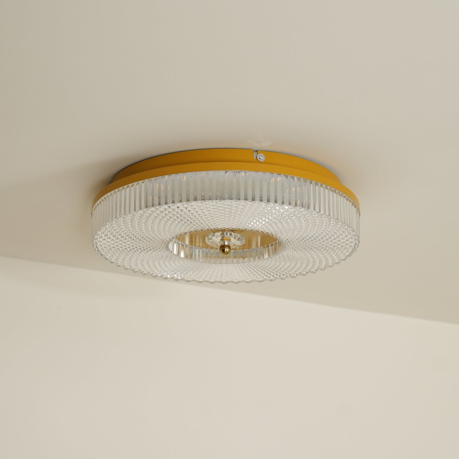 Modern LED Flush Mount Ceiling Light - Metal and Acrylic Fixture