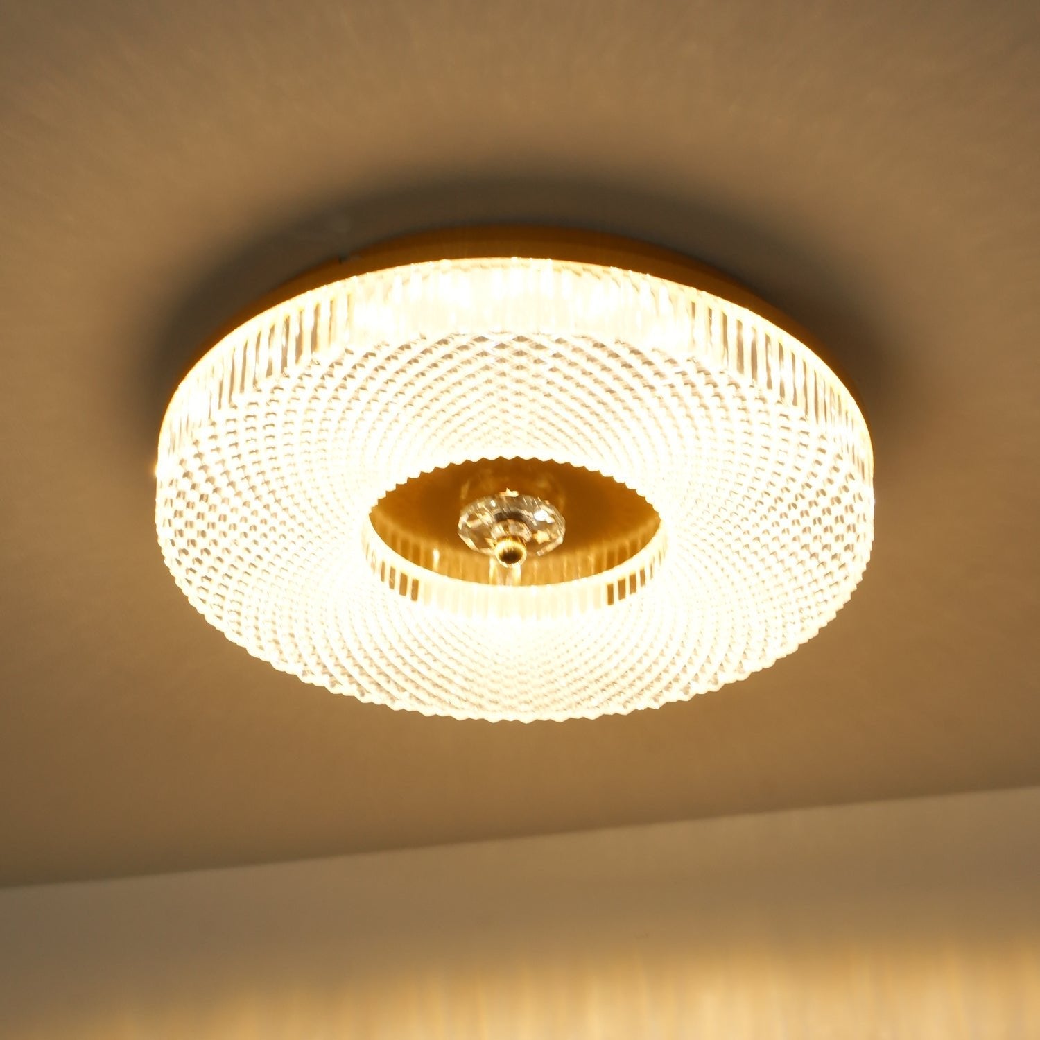 Modern LED Flush Mount Ceiling Light - Metal and Acrylic Fixture