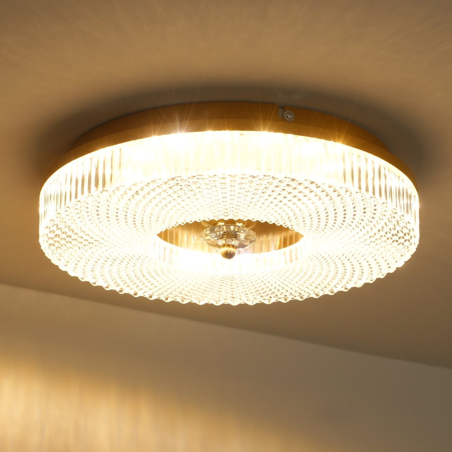Modern LED Flush Mount Ceiling Light - Metal and Acrylic Fixture