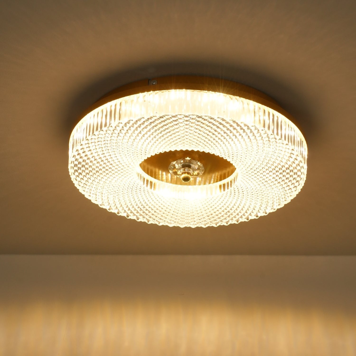 Modern LED Flush Mount Ceiling Light - Metal and Acrylic Fixture