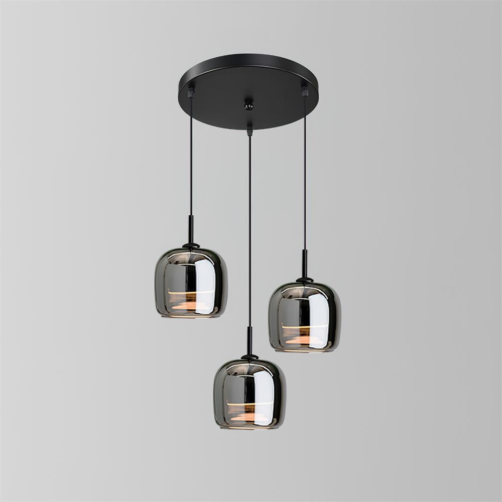Modern Glass and Metal Pendant Light – Adjustable Chain Ceiling Fixture