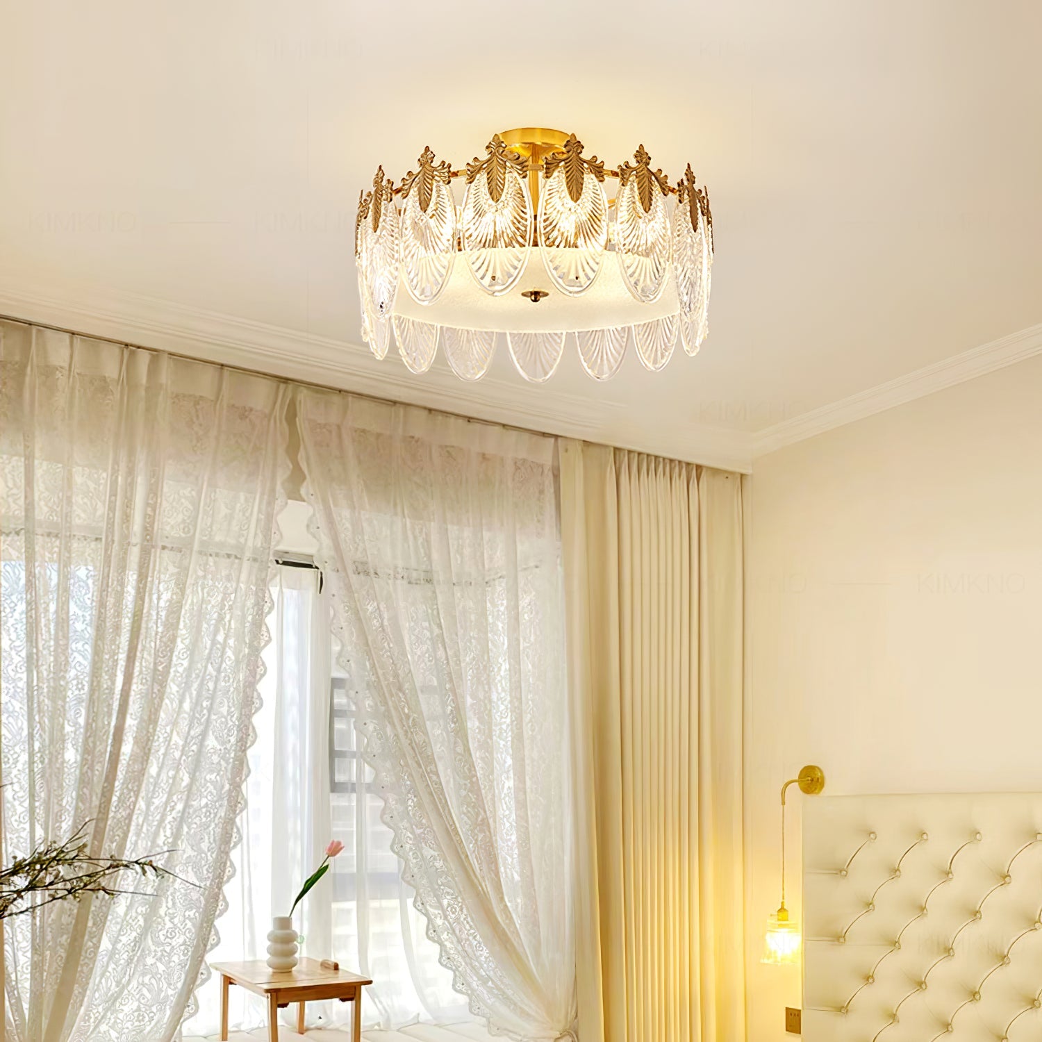 Etched Glass Round Chandelier – Modern Decorative Ceiling Light