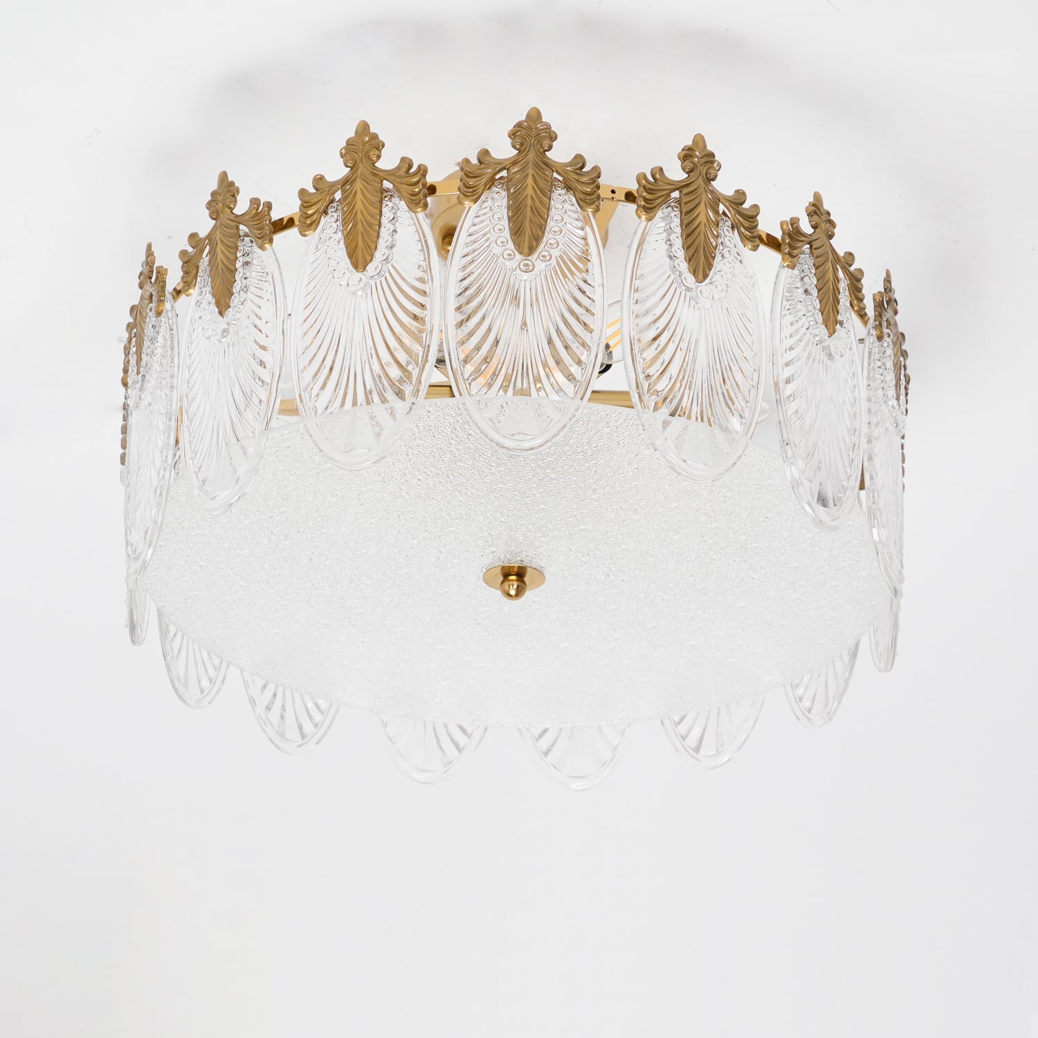 Etched Glass Round Chandelier – Modern Decorative Ceiling Light