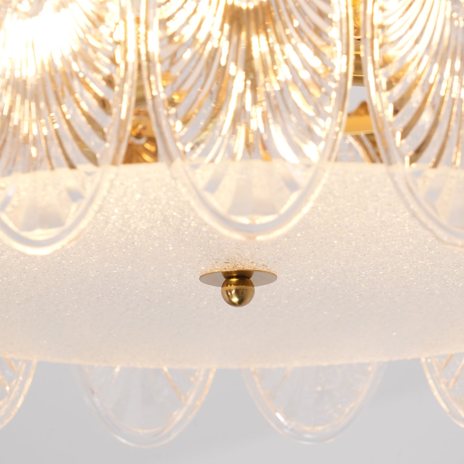 Etched Glass Round Chandelier – Modern Decorative Ceiling Light