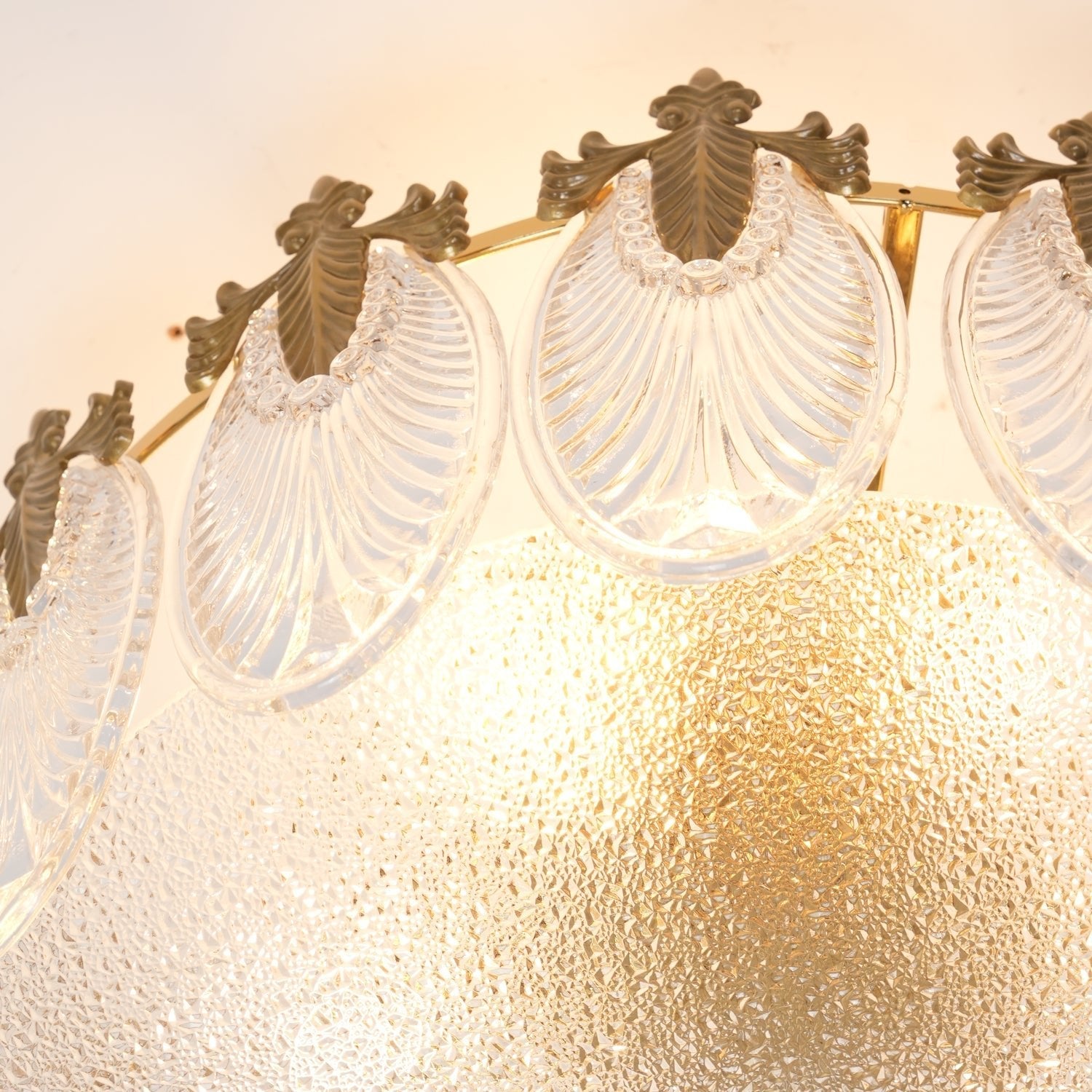Etched Glass Round Chandelier – Modern Decorative Ceiling Light