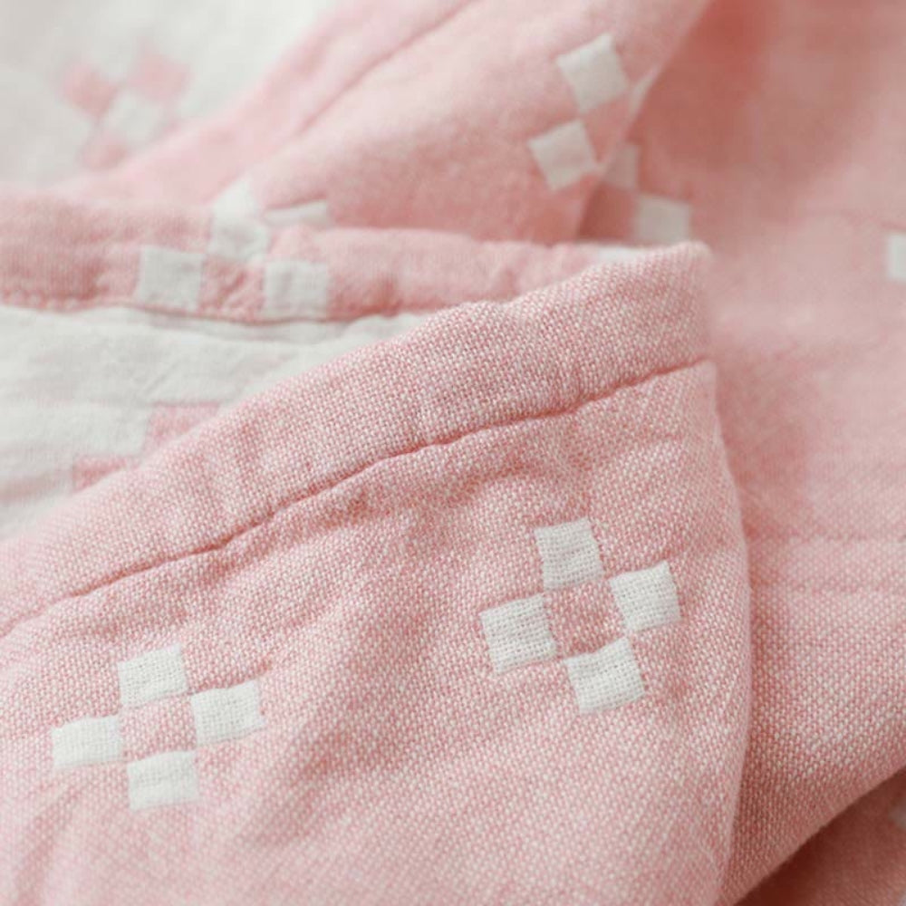 Cotton Throw with Geometric Diamond Dot Design