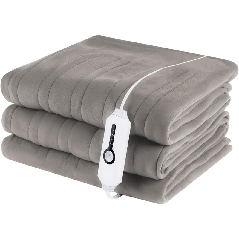 Full Size Electric Heated Blanket | Quilted Fleece Throw | Couch and Sofa Use