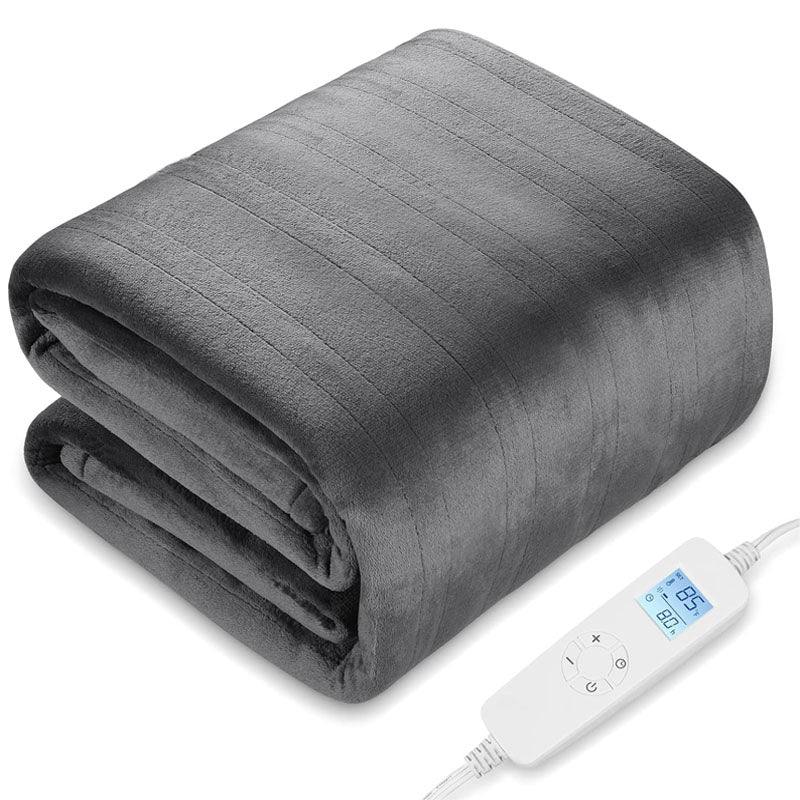Queen Size Electric Throw Blanket | 6 Heat Settings Heated Throw, Grey