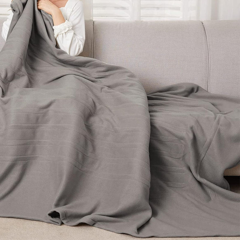 Full Size Electric Heated Blanket | Quilted Fleece Throw | Couch and Sofa Use