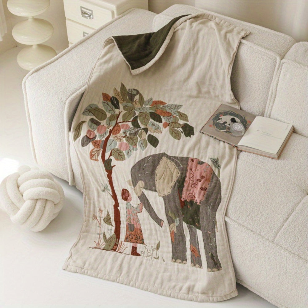 Floral Print Bath Towel Blanket – Absorbent and Cozy