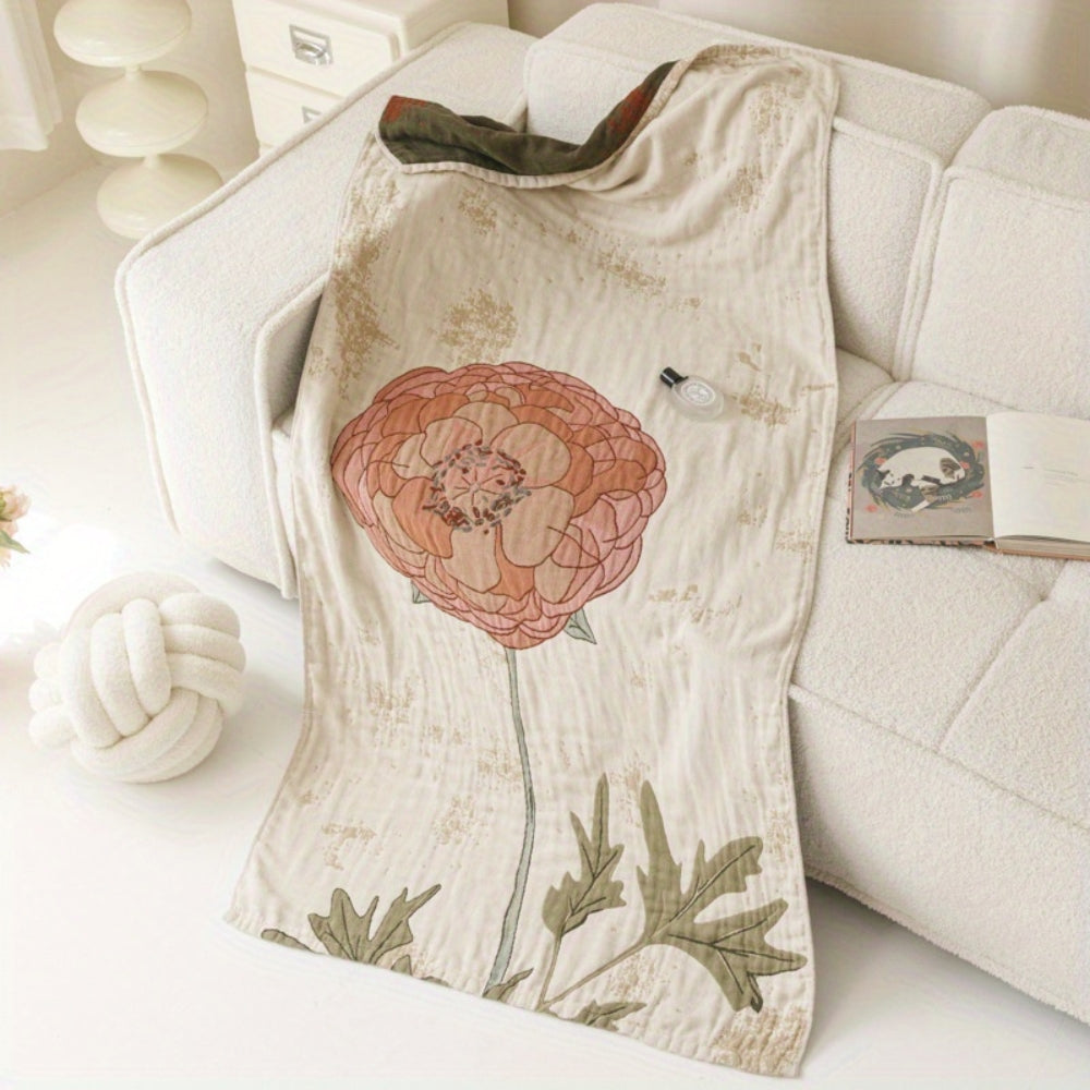 Floral Print Bath Towel Blanket – Absorbent and Cozy