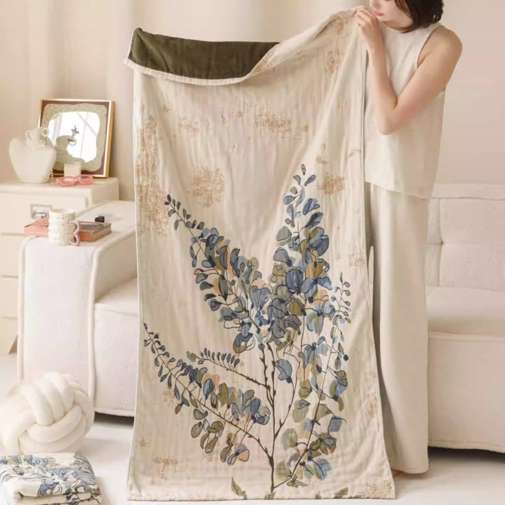 Floral Print Bath Towel Blanket – Absorbent and Cozy