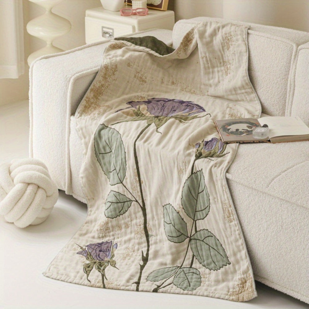 Floral Print Bath Towel Blanket – Absorbent and Cozy