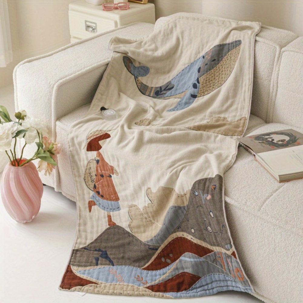 Floral Print Bath Towel Blanket – Absorbent and Cozy