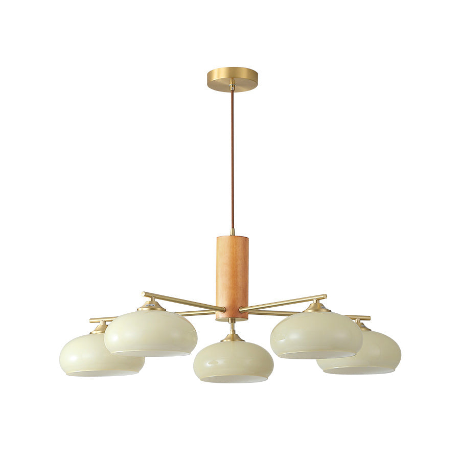 Modern Elliptical Persimmon Chandelier – Ceiling Light Fixture
