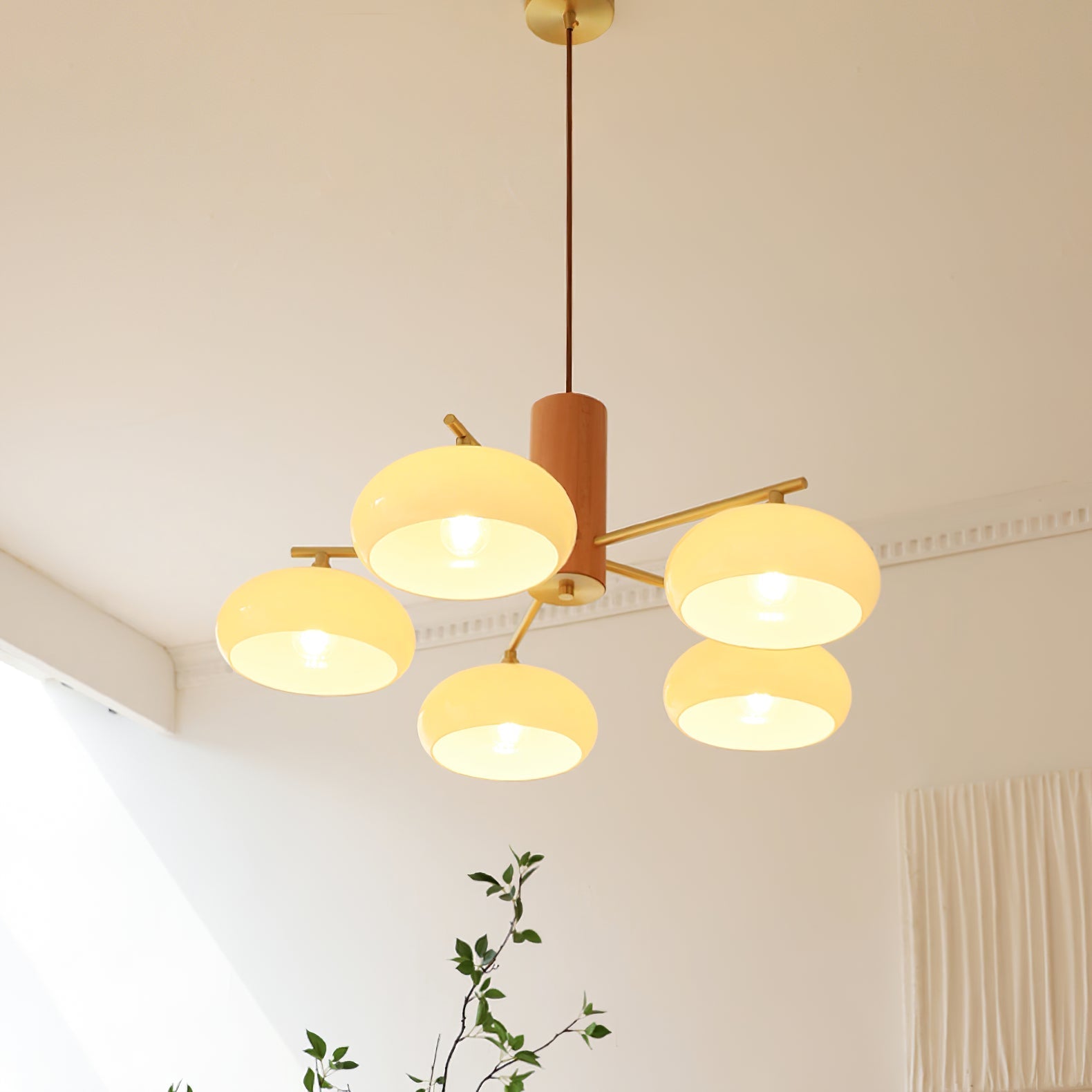 Modern Elliptical Persimmon Chandelier – Ceiling Light Fixture