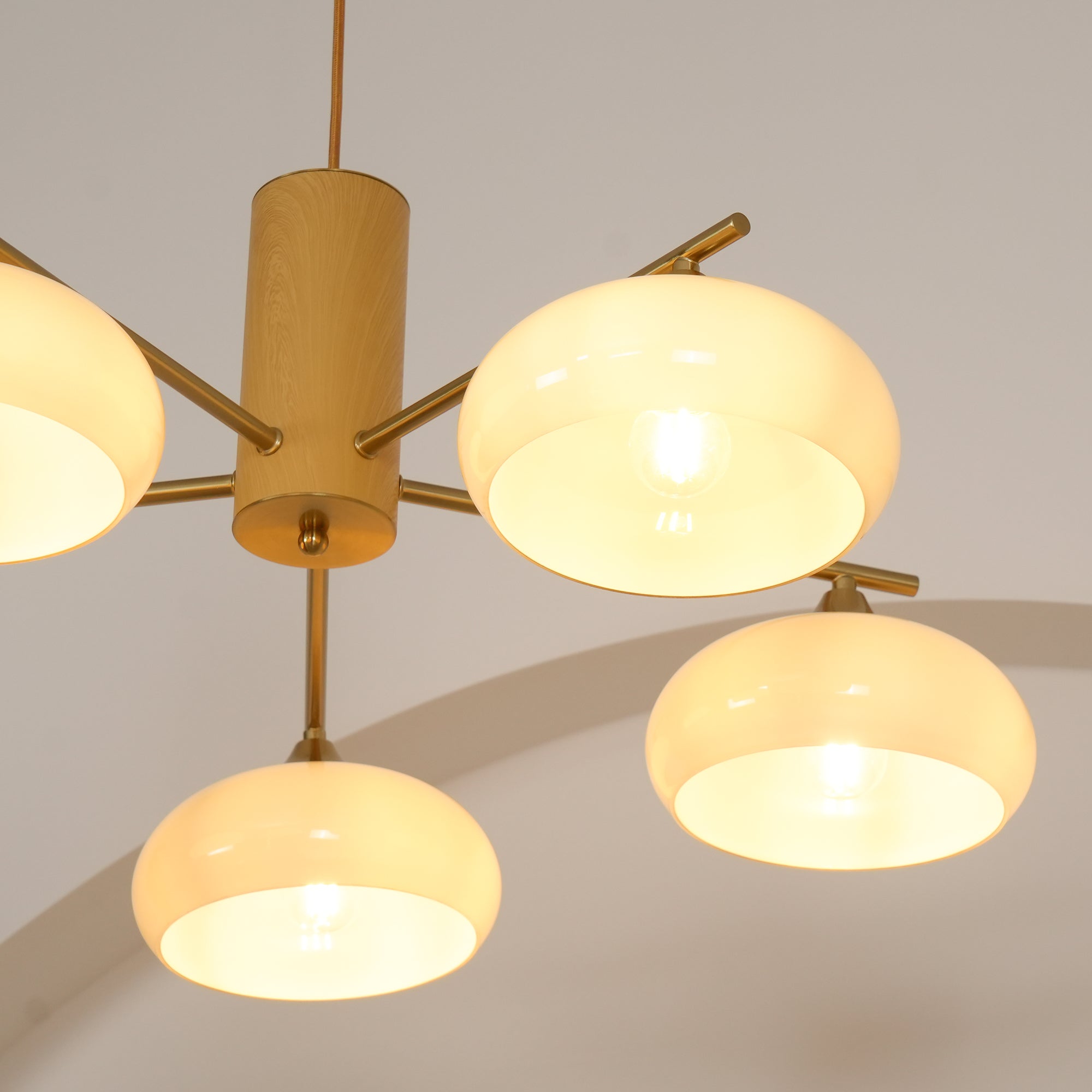 Modern Elliptical Persimmon Chandelier – Ceiling Light Fixture