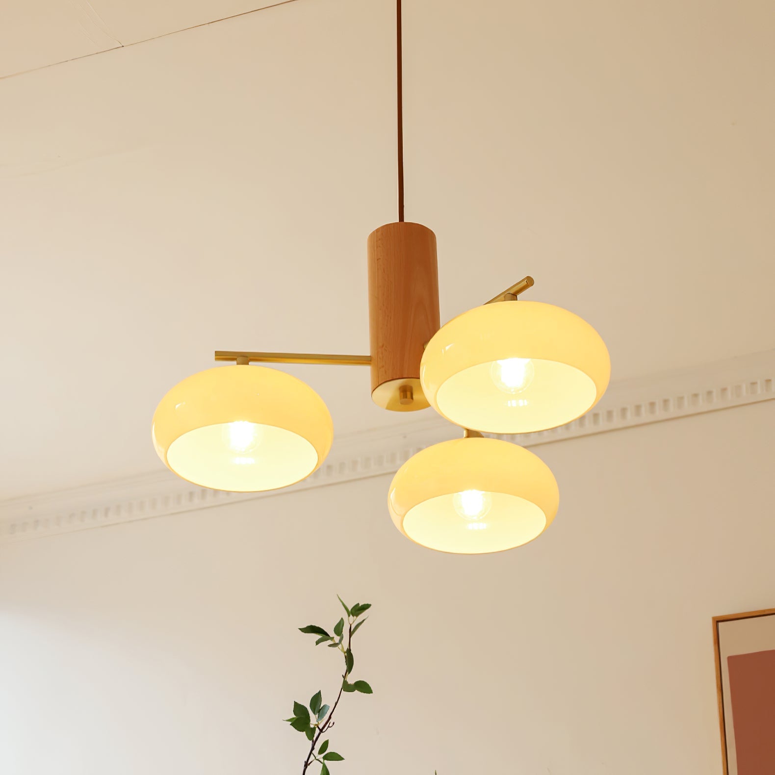 Modern Elliptical Persimmon Chandelier – Ceiling Light Fixture