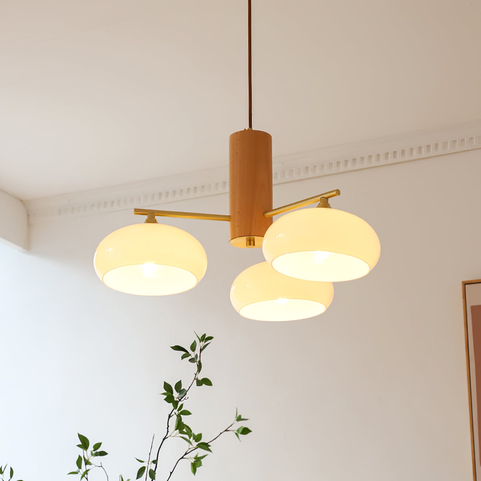 Modern Elliptical Persimmon Chandelier – Ceiling Light Fixture