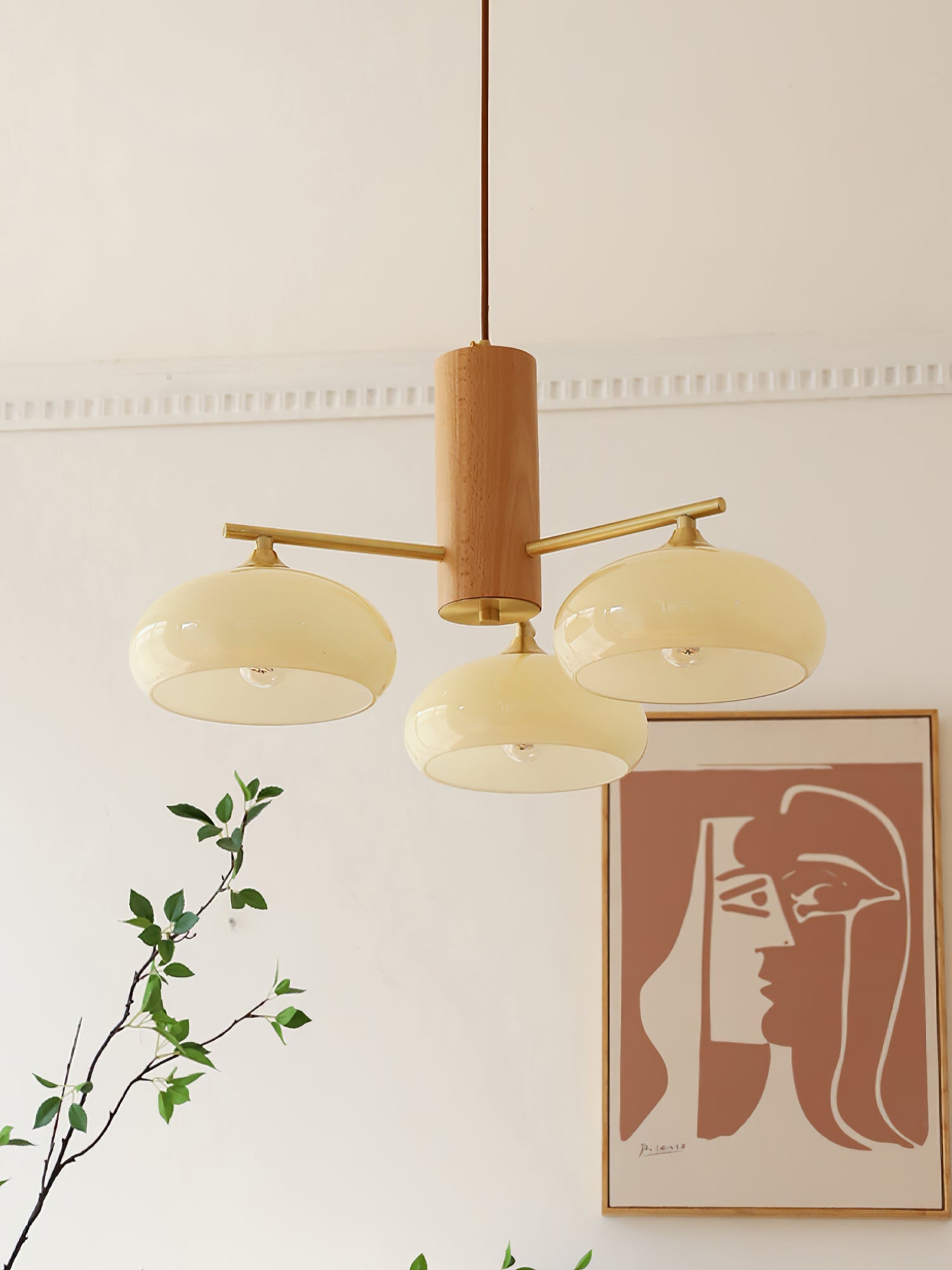 Modern Elliptical Persimmon Chandelier – Ceiling Light Fixture